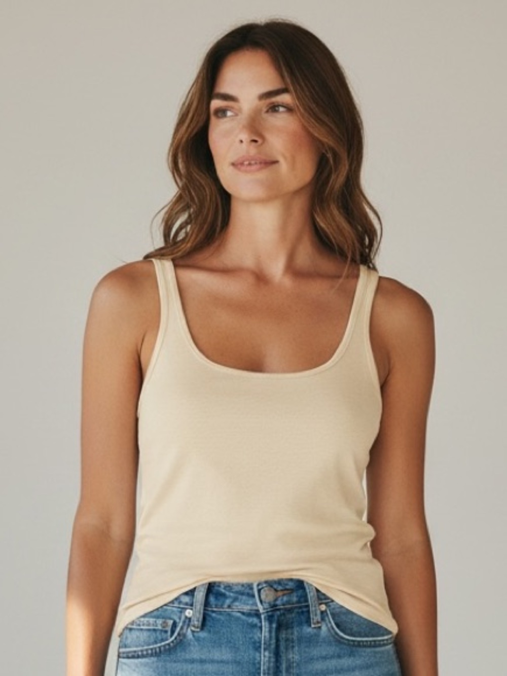 J. Crew Cream Lightweight Scoop Neck Camisole